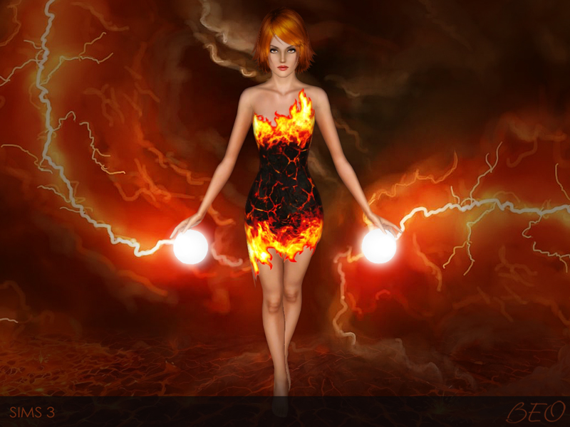 Flame and Ice dress for Sims 3 by BEO (1)